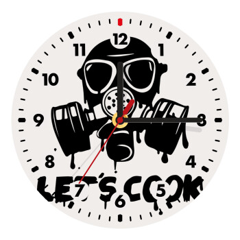Let's cook mask, Wooden wall clock (20cm)
