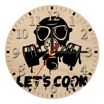 Let's cook mask, Ρολόι τοίχου ξύλινο plywood (20cm)