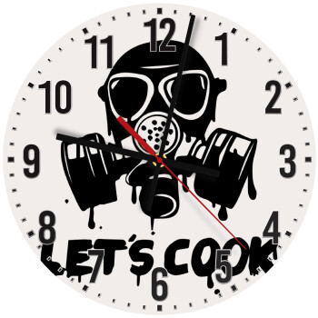 Let's cook mask, Ρολόι τοίχου ξύλινο (30cm)
