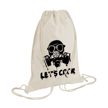 Let's cook mask, Τσάντα πλάτης πουγκί GYMBAG natural (28x40cm)