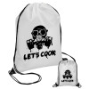 Let's cook mask, Τσάντα πουγκί με μαύρα κορδόνια 45χ35cm (1 τεμάχιο)