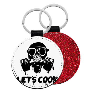 Let's cook mask, Μπρελόκ Δερματίνη, στρογγυλό ΚΟΚΚΙΝΟ (5cm)