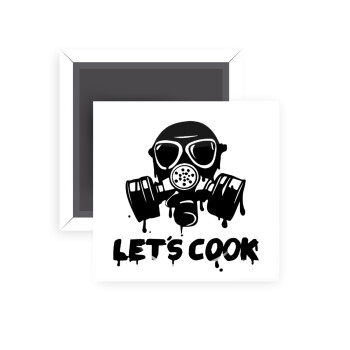 Let's cook mask, Μαγνητάκι ψυγείου τετράγωνο διάστασης 5x5cm