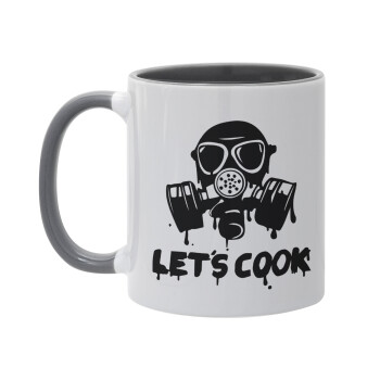 Let's cook mask, Κούπα χρωματιστή γκρι, κεραμική, 330ml