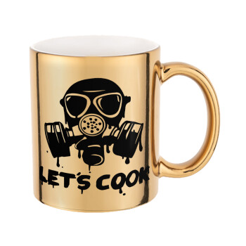 Let's cook mask, Mug ceramic, gold mirror, 330ml