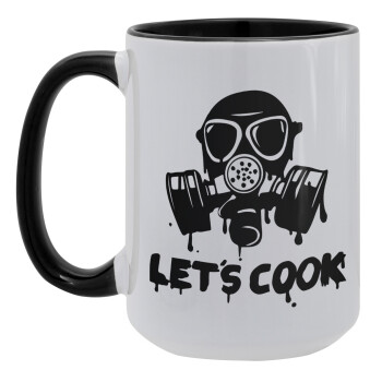 Let's cook mask, Κούπα Mega 15oz, κεραμική Μαύρη, 450ml