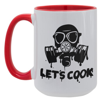 Let's cook mask, Κούπα Mega 15oz, κεραμική Κόκκινη, 450ml