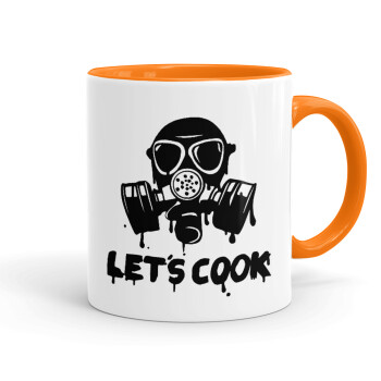 Let's cook mask, Mug colored orange, ceramic, 330ml