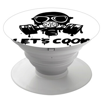 Let's cook mask, Phone Holders Stand  White Hand-held Mobile Phone Holder