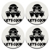 SET of 4 round wooden coasters (9cm)