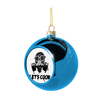 Let's cook mask, Blue Christmas tree ball ornament 8cm