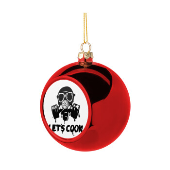 Let's cook mask, Χριστουγεννιάτικη μπάλα δένδρου Κόκκινη 8cm