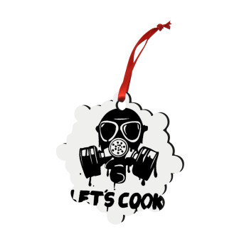 Let's cook mask, Christmas ornament snowflake wooden 7.5cm