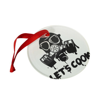 Let's cook mask, Christmas ornament glass 9cm