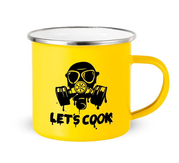 Let's cook mask — Yellow Enamel Metallic Cup 360ml