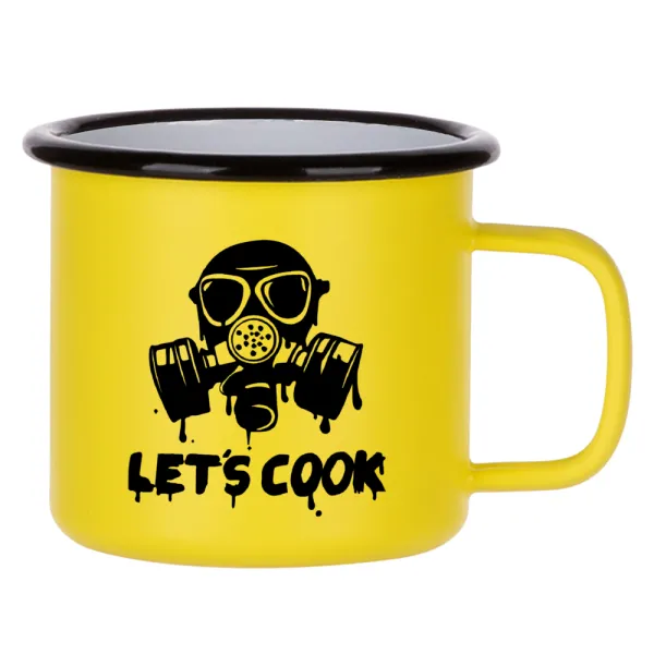 Let's cook mask — Metallic enamel MATT Yellow cup 360ml
