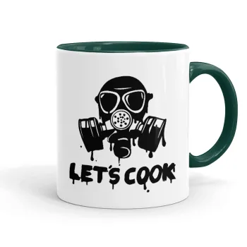 Let's cook mask, Κούπα χρωματιστή πράσινη, κεραμική, 330ml