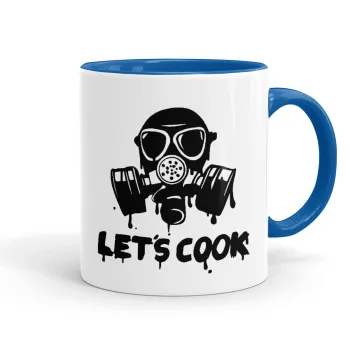Let's cook mask, Κούπα χρωματιστή μπλε, κεραμική, 330ml