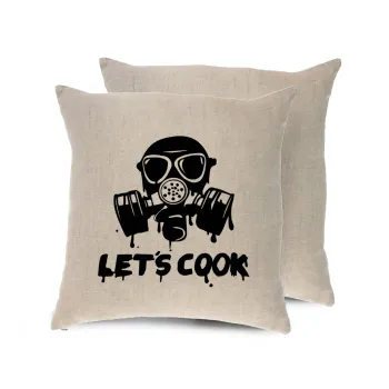Let's cook mask, Μαξιλάρι καναπέ ΛΙΝΟ 40x40cm περιέχεται το  γέμισμα