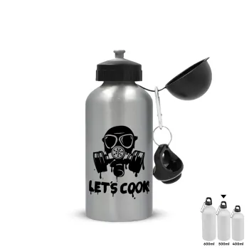 Let's cook mask, Μεταλλικό παγούρι νερού, Ασημένιο, αλουμινίου 500ml