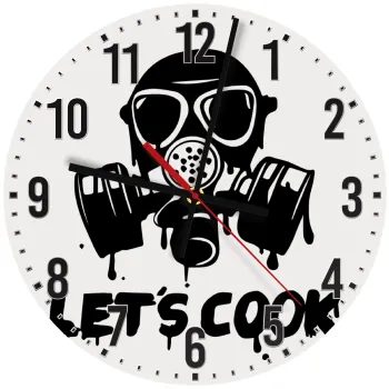 Let's cook mask, Ρολόι τοίχου ξύλινο (30cm)