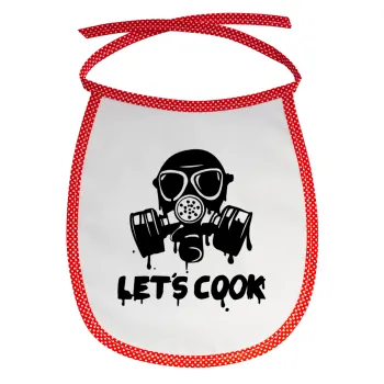 Let's cook mask, Σαλιάρα μωρού αλέκιαστη με κορδόνι Κόκκινη
