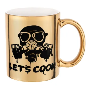 Let's cook mask, Mug ceramic, gold mirror, 330ml