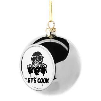 Let's cook mask, Silver 8cm Christmas tree ball ornament