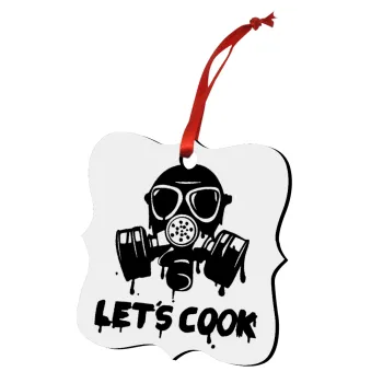 Let's cook mask, Christmas ornament polygon wooden 7.5cm