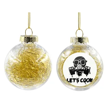Let's cook mask, Transparent Christmas tree ball ornament with gold filling 8cm