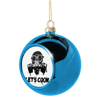 Let's cook mask, Blue Christmas tree ball ornament 8cm