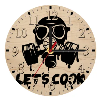 Let's cook mask, Ρολόι τοίχου ξύλινο plywood (20cm)