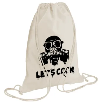 Let's cook mask, Τσάντα πλάτης πουγκί GYMBAG natural (28x40cm)
