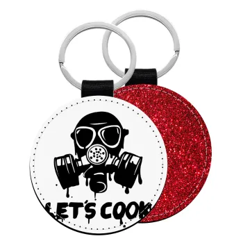 Let's cook mask, Μπρελόκ Δερματίνη, στρογγυλό ΚΟΚΚΙΝΟ (5cm)