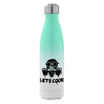 Let's cook mask, Metal mug thermos Green/White (Stainless steel), double wall, 500ml