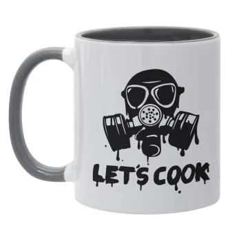 Let's cook mask, Κούπα χρωματιστή γκρι, κεραμική, 330ml