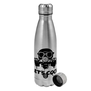 Let's cook mask, Metallic water bottle, stainless steel, 750ml