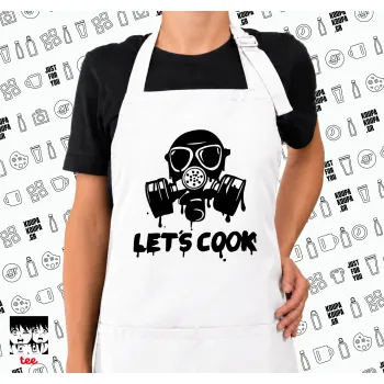 Let's cook mask, Ποδιά μακριά Σεφ ολόσωμη με τσέπες white (ΕΝΗΛΙΚΩΝ)