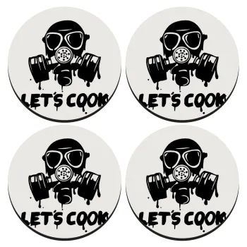 Let's cook mask, ΣΕΤ 4 Σουβέρ ξύλινα στρογγυλά (9cm)