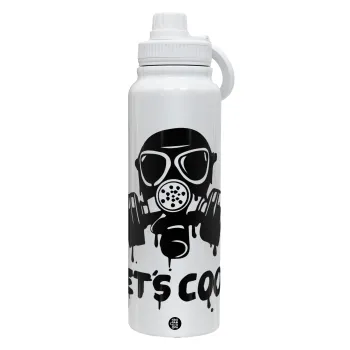 Let's cook mask, Θερμός 1L Ανοξείδωτο με Βάση Κινητού & Διπλά Τοιχώματα