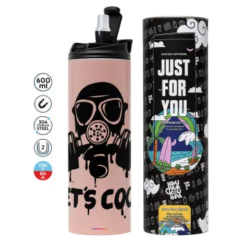 Let's cook mask, Tumbler stainless steel PINK 600ml