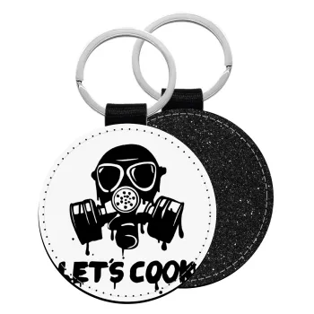Let's cook mask, Μπρελόκ Δερματίνη, στρογγυλό ΜΑΥΡΟ (5cm)