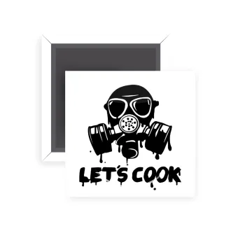 Let's cook mask, Μαγνητάκι ψυγείου τετράγωνο διάστασης 5x5cm