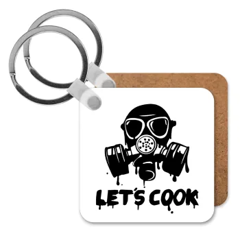 Let's cook mask, Μπρελόκ Ξύλινο τετράγωνο MDF