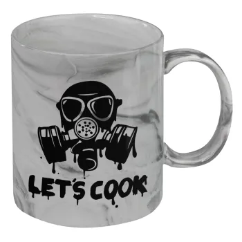 Let's cook mask, Mug ceramic marble style, 330ml