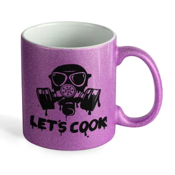 Let's cook mask, Κούπα Μωβ Glitter που γυαλίζει, κεραμική, 330ml