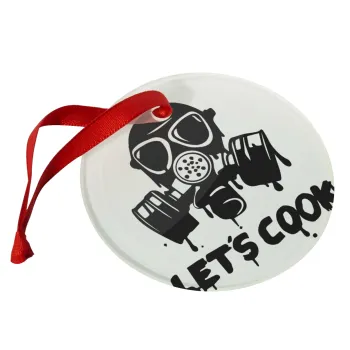 Let's cook mask, Christmas ornament glass 9cm