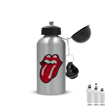 Rolling Stones Kiss, Metallic water jug, Silver, aluminum 500ml