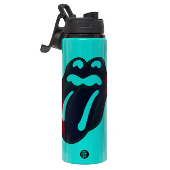 Rolling Stones Kiss, Metallic water bottle with safety lid, 850ml aluminum