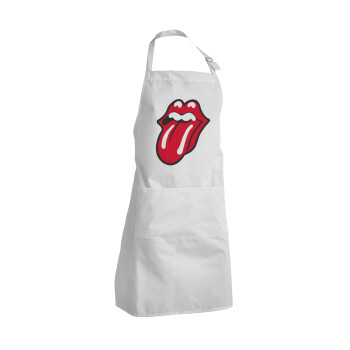 Rolling Stones Kiss, Adult Chef Apron (with sliders and 2 pockets)